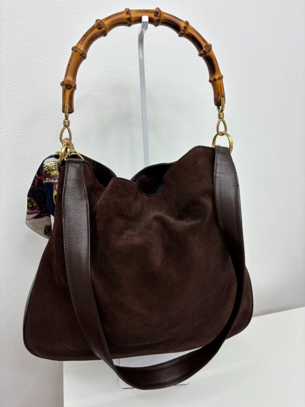 Vintage Gucci Diana Bamboo Suede Hobo Bag – Chocolate Brown - Picture 8 of 8